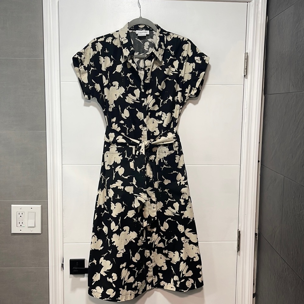 Calvin Klein belted shirt dress